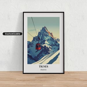 Tignes, France Travel poster , Tignes, France Travel poster , Custom poster , Poster Wall Art , Travel Art , Digital download