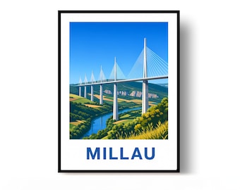 Millau Poster, Millau Print, Travel Poster, France Poster, Wall Decor