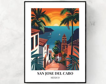 San Jose Del Cabo Wall Art - Mexico Travel Poster, Digital
