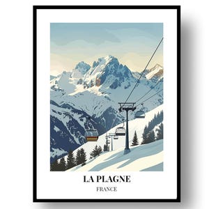 Autocollant Vintage Station Ski La Plagne - Médaille Sport D'hiver, Sticker Plastique France