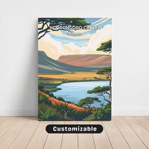Ngorongoro Crater, Tanzania Travel Canvas , Ngorongoro Crater, Tanzania Travel poster , Custom Canvas , Poster Wall Art , Travel Art