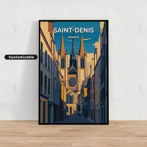 Saint-Denis, France Travel poster , Saint-Denis, France Travel poster , Custom poster , Poster Wall Art , Travel Art , Digital download