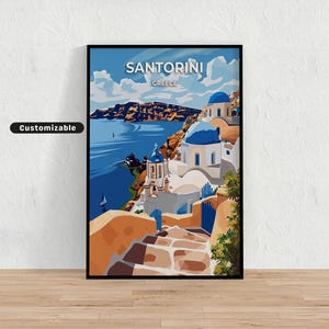 Santorini, Greece Travel poster , Santorini, Greece Travel poster , Custom poster , Poster Wall Art , Travel Art , Digital download
