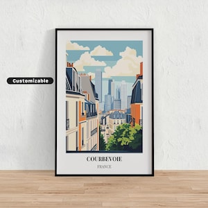 Courbevoie, France Travel poster , Courbevoie, France Travel poster , Custom poster , Poster Wall Art , Travel Art , Digital download