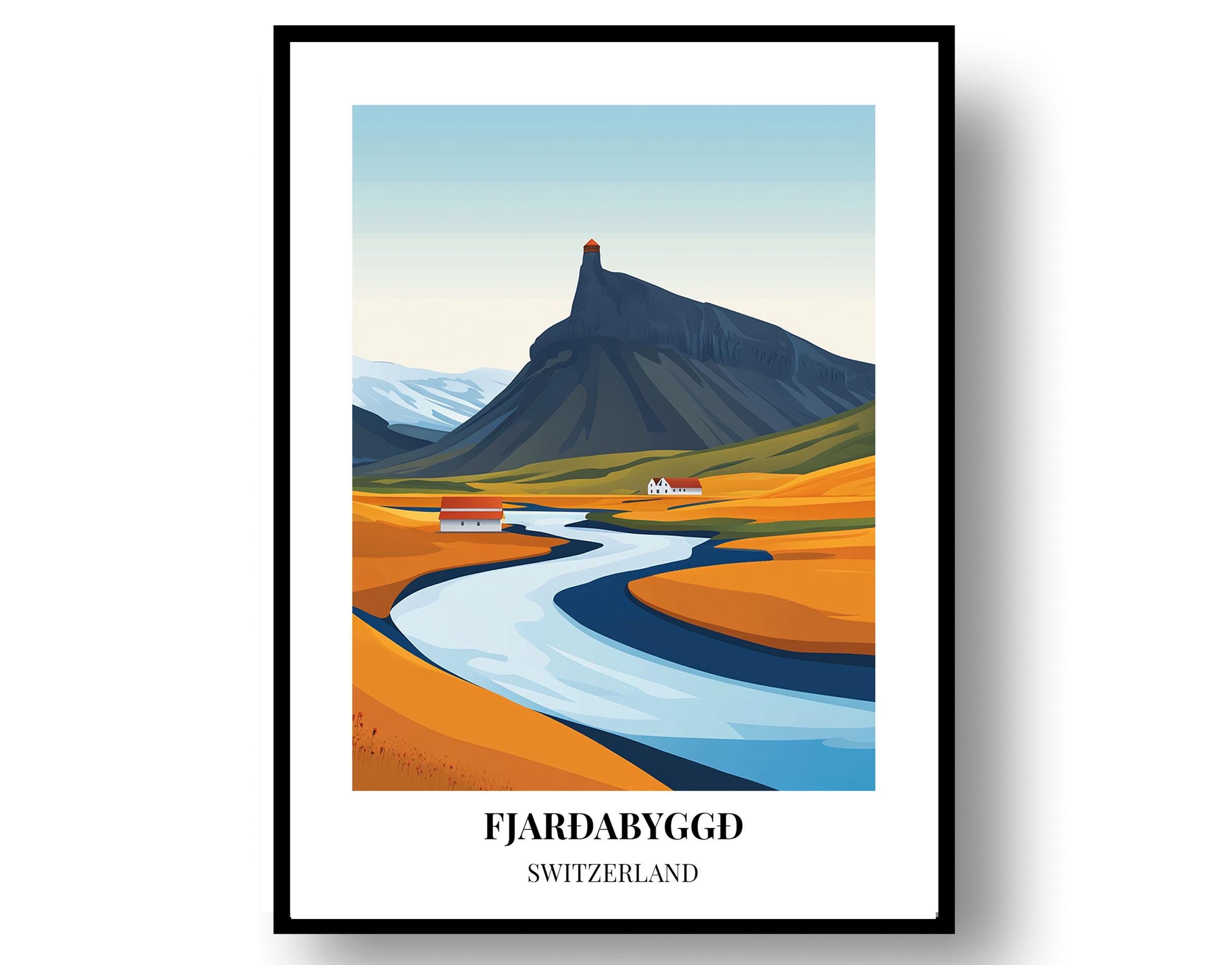 Fjarðabyggð Iceland Travel Poster (framed or Digital Download) - Etsy