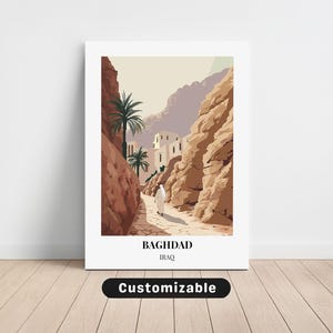 Baghdad, Iraq Travel Canvas , Baghdad, Iraq Travel poster , Custom Canvas , Poster Wall Art , Travel Art , Digital download