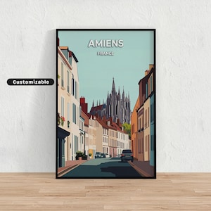 Amiens, France Travel poster , Amiens, France Travel poster , Custom poster , Poster Wall Art , Travel Art , Digital download