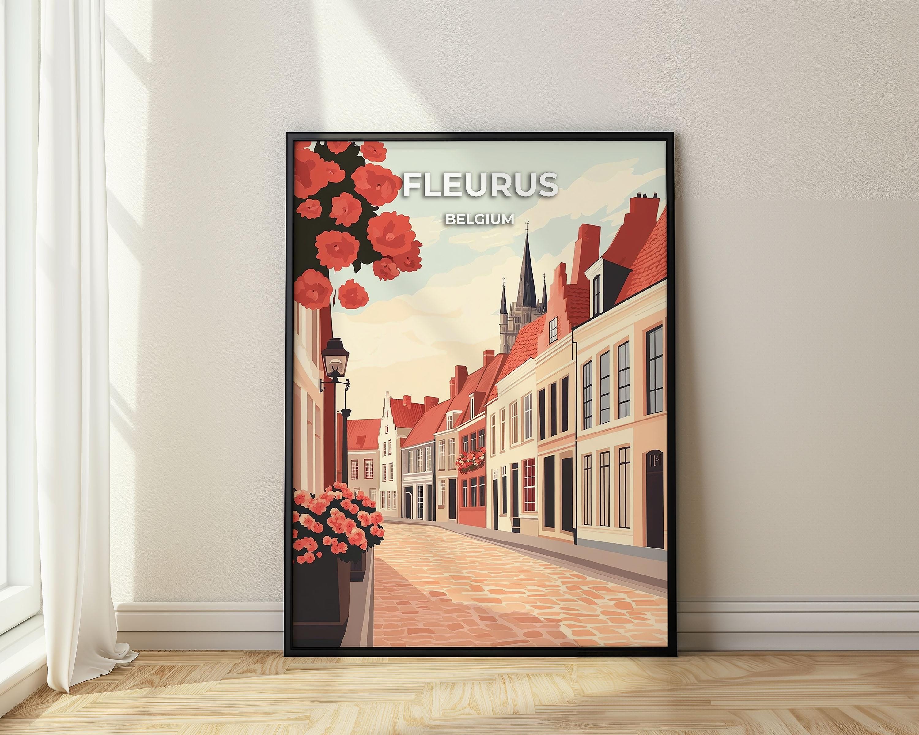 フルールス ベルギー ポスター：トラベル ウォールアート（額入り