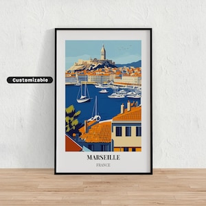 Marseille, France Travel poster , Marseille, France Travel poster , Custom poster , Poster Wall Art , Travel Art , Digital download