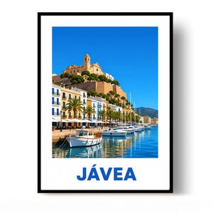Pôster Jávea, Impressão Jávea, Pôster de viagem, Pôster Espanha, Decoração de parede