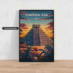 Chichén Itzá, Mexico Travel poster , Chichén Itzá, Mexico Travel poster , Custom poster , Poster Wall Art , Travel Art , Digital download