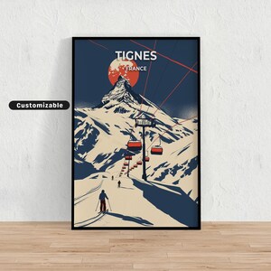 Tignes, France Travel poster , Tignes, France Travel poster , Custom poster , Poster Wall Art , Travel Art , Digital download