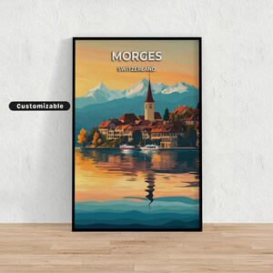 Morges, Switzerland Travel poster , Morges, Switzerland Travel poster , Custom poster , Poster Wall Art , Travel Art , Digital download