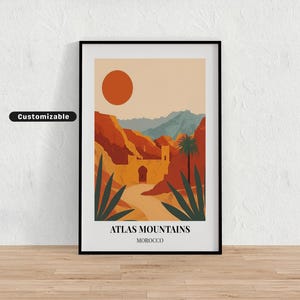 Atlas Mountains, Morocco Travel poster, Atlas Mountains, Morocco Travel poster, Custom poster, Poster Wall Art, Travel Art, Digital download
