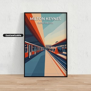 Milton Keynes, United Kingdom Travel poster, Milton Keynes, United Kingdom Travel poster, Custom poster, Poster Wall Art, Travel Art