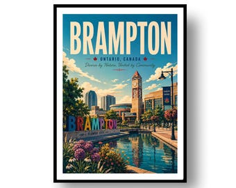 Brampton Travel Poster Print, Wall Decor