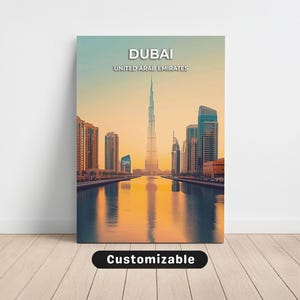 Dubai, United Arab Emirates Travel Canvas , Dubai, United Arab Emirates Travel poster , Custom Canvas , Poster Wall Art , Travel Art ,