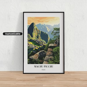 Machu Picchu, Peru Travel poster , Machu Picchu, Peru Travel poster , Custom poster , Poster Wall Art , Travel Art , Digital download
