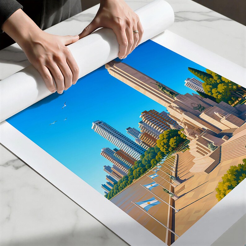 Tree Protection Flagging Rosario Poster, Rosario Print, Travel Poster, Argentina Poster, Wall ...