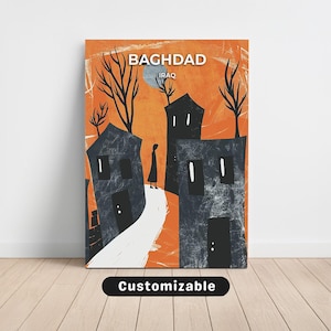 Baghdad, Iraq Travel Canvas , Baghdad, Iraq Travel poster , Custom Canvas , Poster Wall Art , Travel Art , Digital download