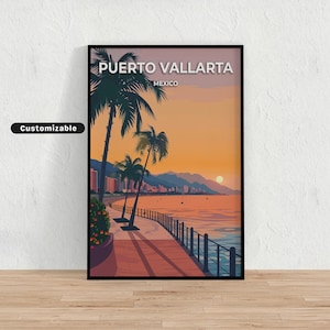 Puerto Vallarta, Mexico Travel poster, Puerto Vallarta, Mexico Travel poster, Custom poster, Poster Wall Art , Travel Art , Digital download