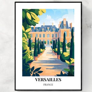 Versailles City Print, Versailles Travel Poster, France Travel Gift, Versailles Digital Download, France Poster, Versailles Gift