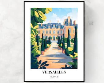 Versailles City Print, Versailles Travel Poster, France Travel Gift, Versailles Digital Download, France Poster, Versailles Gift
