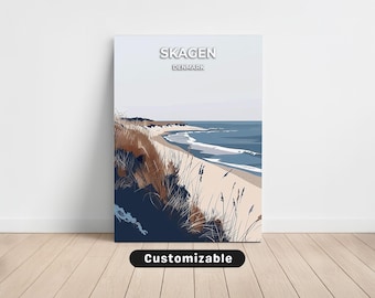 Skagen, Dinamarca Travel Canvas, Skagen, Dinamarca Poster de viagem, tela personalizada, arte de parede de pôster, arte de viagem, download digital