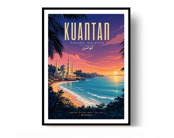 Kuantan Poster Malaysia Travel Print Vintage Wall Art Home Decor Gift