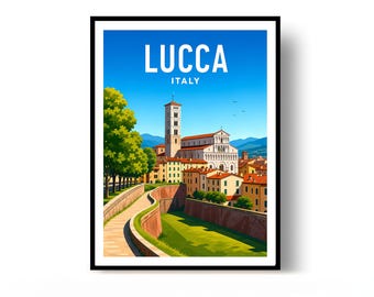 Lucca Poster, Lucca Print, Travel Poster, Italy Poster, Wall Decor