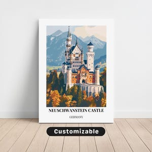 Neuschwanstein Castle, Germany Travel Canvas , Neuschwanstein Castle, Germany Travel poster , Custom Canvas , Poster Wall Art , Travel Art ,