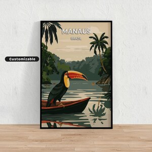 Manaus, Brazil Travel poster , Manaus, Brazil Travel poster , Custom poster , Poster Wall Art , Travel Art , Digital download