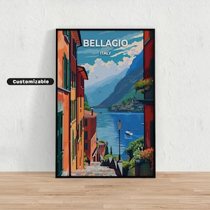 Bellagio, Italy Travel poster , Bellagio, Italy Travel poster , Custom poster , Poster Wall Art , Travel Art , Digital download