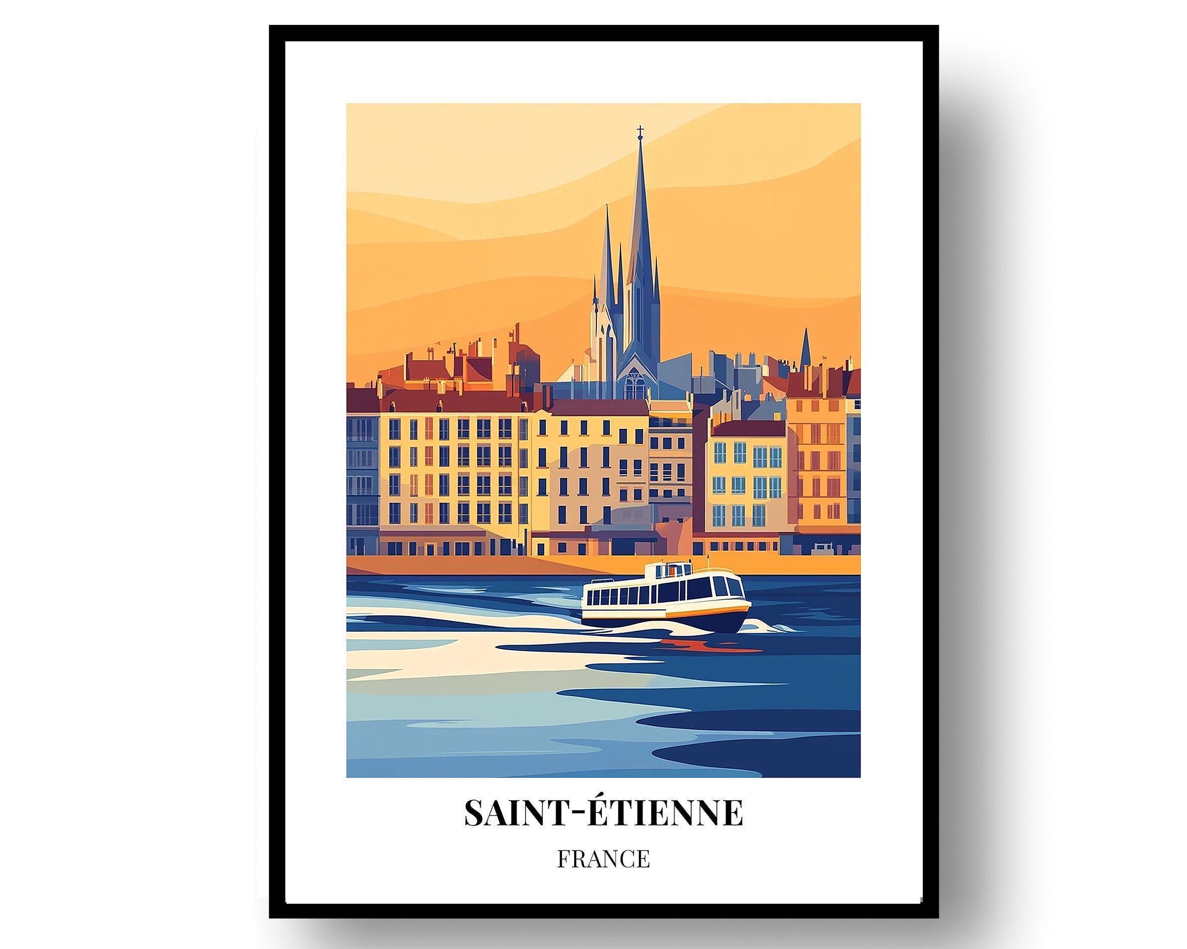 Travel Poster: Saint-Étienne France - Framed or Digital Download