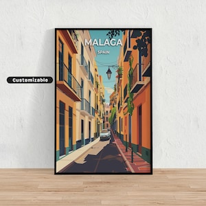 Malaga, Spain Travel poster , Malaga, Spain Travel poster , Custom poster , Poster Wall Art , Travel Art , Digital download