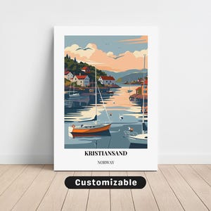 Kristiansand, Norway Travel Canvas , Kristiansand, Norway Travel poster , Custom Canvas , Poster Wall Art , Travel Art , Digital download