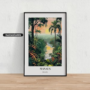 Manaus, Brazil Travel poster , Manaus, Brazil Travel poster , Custom poster , Poster Wall Art , Travel Art , Digital download