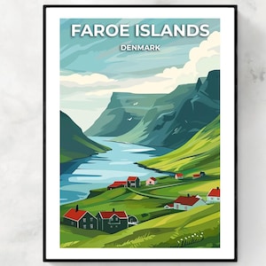 Denmark, Faroe Islands Travel Print Wall Art, Faroe Islands - Denmark City Print, Denmark, Faroe Islands Travel Gift, Denmark, Travel Gift