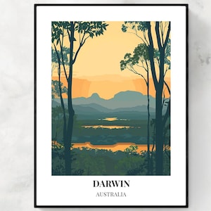 Darwin travel print - Australia travel poster, Darwin poster, Darwin Australia poster, Personalized Gift, Wedding gift, Custom Text