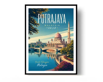 Putrajaya Poster Malaysia Travel Print Vintage Wall Art Home Decor Gift