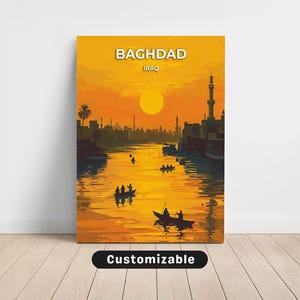 Baghdad, Iraq Travel Canvas , Baghdad, Iraq Travel poster , Custom Canvas , Poster Wall Art , Travel Art , Digital download