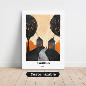 Baghdad, Iraq Travel Canvas , Baghdad, Iraq Travel poster , Custom Canvas , Poster Wall Art , Travel Art , Digital download