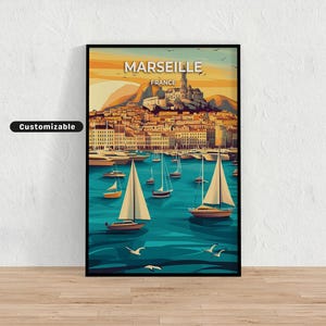 Marseille, France Travel poster , Marseille, France Travel poster , Custom poster , Poster Wall Art , Travel Art , Digital download