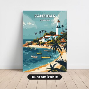 Zanzibar, Tanzania Travel Canvas , Zanzibar, Tanzania Travel poster , Custom Canvas , Poster Wall Art , Travel Art , Digital download