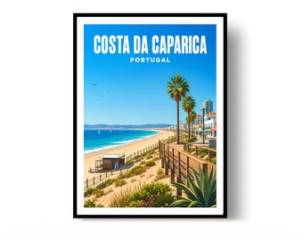 Costa da Caparica Poster, Costa da Caparica Print, Travel Poster, Portugal Poster, Wall Decor