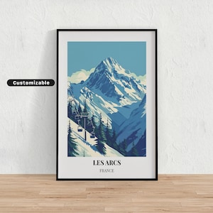 Les Arcs, France Travel poster , Les Arcs, France Travel poster , Custom poster , Poster Wall Art , Travel Art , Digital download