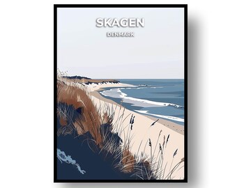 Travel Wall Art: Skagen Denmark Poster - Canvas or Digital Print