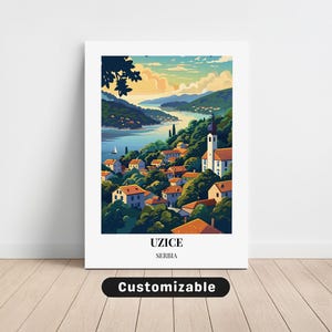 Uzice, Serbien Reise Leinwand, Uzice, Serbien Reise Poster, Benutzerdefinierte Leinwand, Poster Wandkunst, Reisekunst, Digitaler Download