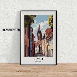 Münster, Germany Travel poster , Münster, Germany Travel poster , Custom poster , Poster Wall Art , Travel Art , Digital download