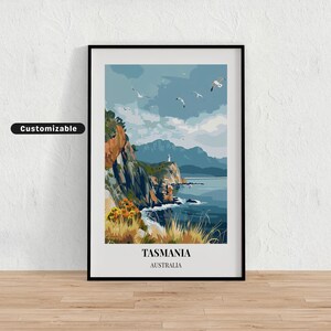 Tasmanien, Australien Reiseplakat, Tasmanien, Australien Reiseplakat, individuelles Plakat, Poster Wandkunst, Reisekunst, digitaler Download